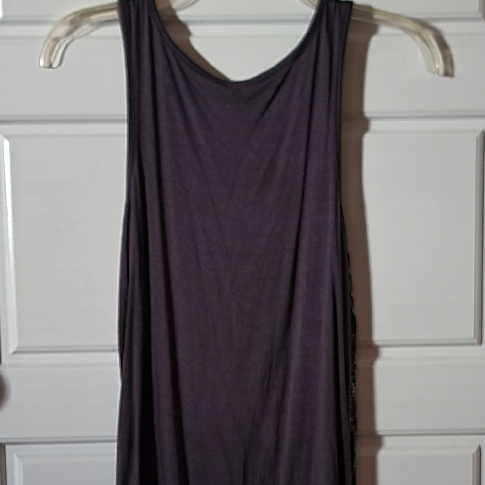 Studio Y Sequined Charcoal Scoop Neck Tank Top Medium Great Condition - Picture 12 of 15
